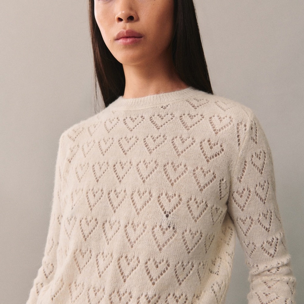 NWT Mango Women's Heart Pattern Sweater